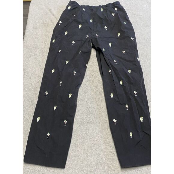 Brooks Brothers Pants Women's 8 Black Embroidered Martini Drinks Party Preppy - Picture 7 of 8